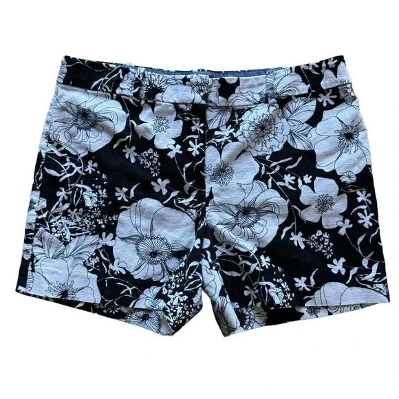 Talbots Shorts Womens Floral Print Flat Front Chino Twill Stretch Sz 10P #2025 - Picture 1 of 11